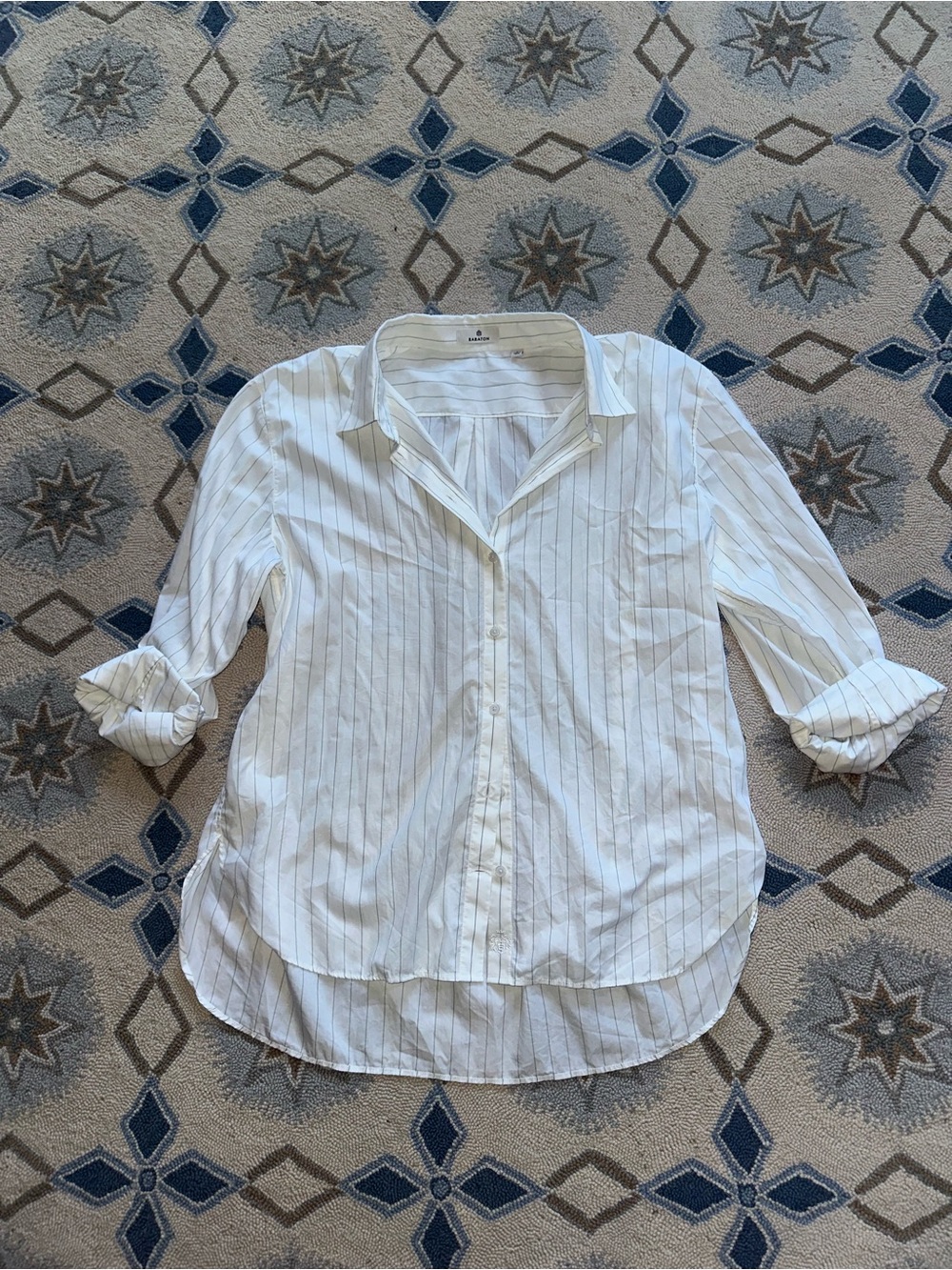 Babaton White Pinstripe Button-Down Shirt